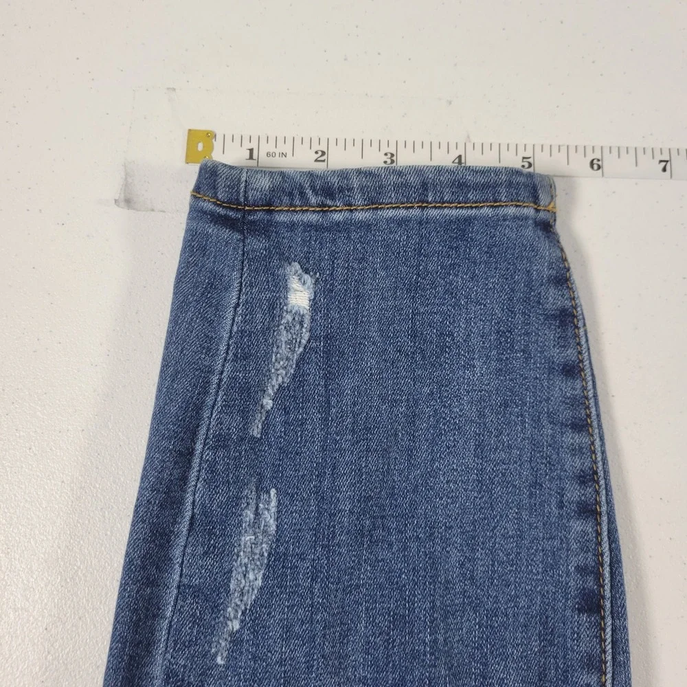 Judy Blue Skinny Fit Distressed Plaid Patch Jeans Medium Wash 13/31 Distressed - Picture 6 of 10